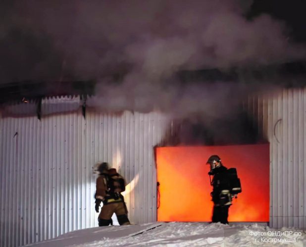 Пожар гаража на ул. Снежной